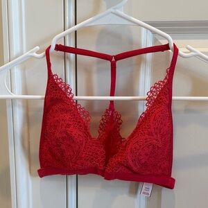 Victoria Secret Elegant Red Lace Bralette XS